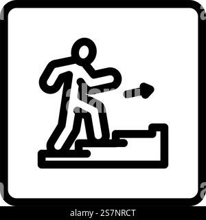 stairway up evacuation emergency line icon vector. stairway up evacuation emergency sign. isolated contour symbol black illustration. stairway up evacuation emergency line icon vector illustration Stock Vector