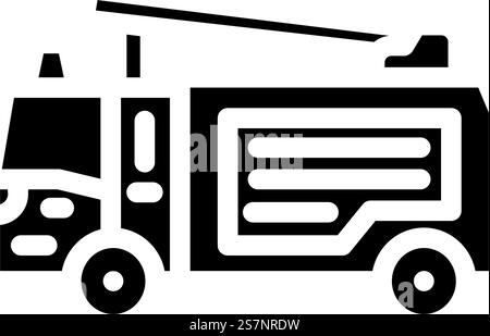 fire engine emergency glyph icon vector. fire engine emergency sign. isolated symbol illustration. fire engine emergency glyph icon vector illustration Stock Vector