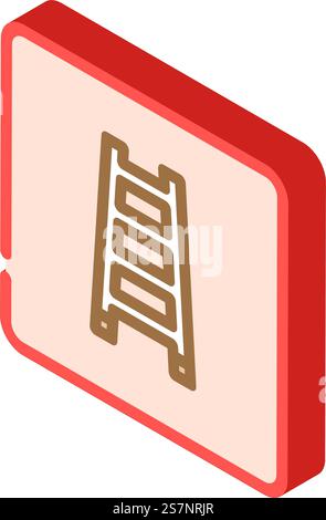 fire ladder emergency isometric icon vector. fire ladder emergency sign. isolated symbol illustration. fire ladder emergency isometric icon vector illustration Stock Vector