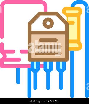 electronic components manufacturing engineer color icon vector. electronic components manufacturing engineer sign. isolated symbol illustration. electronic components manufacturing engineer color icon vector illustration Stock Vector