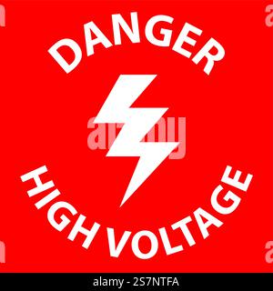 Floor Sign, Danger High Voltage Stock Vector