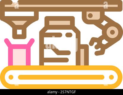 assembly line manufacturing engineer color icon vector illustration ...