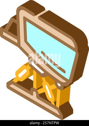 flight simulator aeronautical engineer isometric icon vector. flight simulator aeronautical engineer sign. isolated symbol illustration. flight simulator aeronautical engineer isometric icon vector illustration Stock Vector