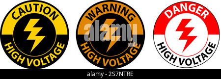 Floor Sign, Danger High Voltage Stock Vector