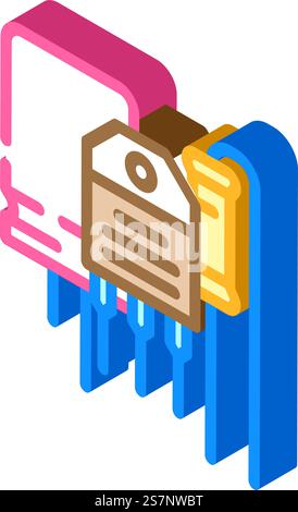 electronic components manufacturing engineer isometric icon vector. electronic components manufacturing engineer sign. isolated symbol illustration. electronic components manufacturing engineer isometric icon vector illustration Stock Vector