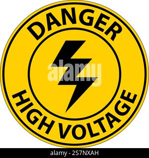 Floor Sign, Danger High Voltage Stock Vector