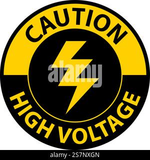 Floor Sign, Caution High Voltage Stock Vector