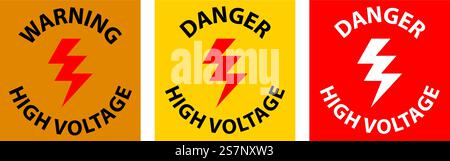 Floor Sign, Danger High Voltage Stock Vector