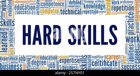 Hard Skills conceptual vector illustration word cloud isolated on white background. Stock Vector