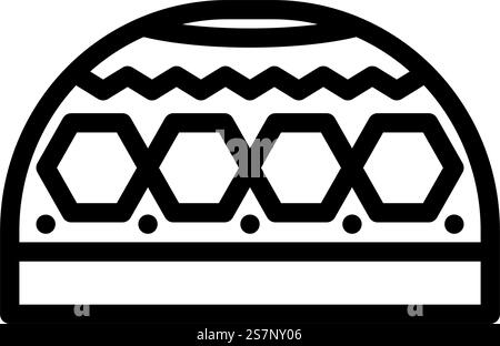 muslim prayer cap kufi line icon vector. muslim prayer cap kufi sign. isolated contour symbol black illustration. muslim prayer cap kufi line icon vector illustration Stock Vector