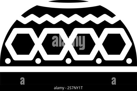 muslim prayer cap kufi glyph icon vector. muslim prayer cap kufi sign. isolated symbol illustration. muslim prayer cap kufi glyph icon vector illustration Stock Vector
