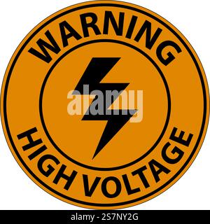 Floor Sign, Warning High Voltage Stock Vector