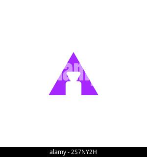 Letter A Triangle Logo Design. A Initial Icon Stock Vector