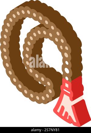 prayer beads misbaha isometric icon vector. prayer beads misbaha sign. isolated symbol illustration. prayer beads misbaha isometric icon vector illustration Stock Vector