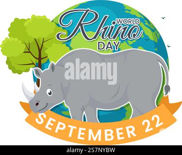 World Rhino Day September 22 illustration Stock Vector Image & Art - Alamy