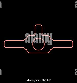 Neon headlamp torch flashlight travel head lantern roadtrip gear LED headlight hiking red color vector illustration image flat style light. Neon headlamp torch flashlight travel head lantern roadtrip gear LED headlight hiking red color vector illustration image flat style Stock Vector