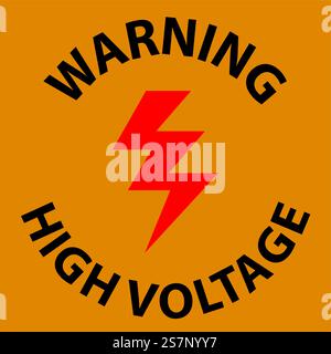 Floor Sign, Warning High Voltage Stock Vector