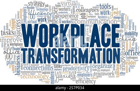 Workplace Transformation conceptual vector illustration word cloud ...