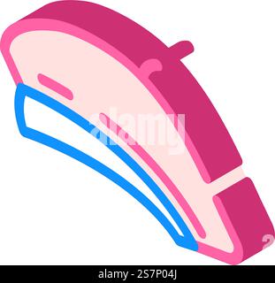 beret hat cap isometric icon vector. beret hat cap sign. isolated symbol illustration. beret hat cap isometric icon vector illustration Stock Vector