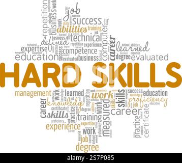 Hard Skills conceptual vector illustration word cloud isolated on white background. Stock Vector