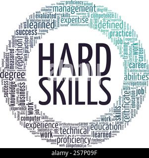 Hard Skills conceptual vector illustration word cloud isolated on white background. Stock Vector