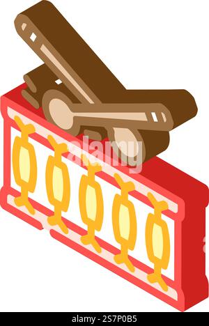 prayer rug islam muslim isometric icon vector. prayer rug islam muslim sign. isolated symbol illustration. prayer rug islam muslim isometric icon vector illustration Stock Vector