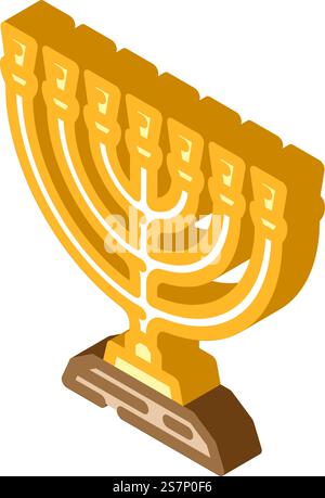 menorah jewish isometric icon vector. menorah jewish sign. isolated symbol illustration. menorah jewish isometric icon vector illustration Stock Vector