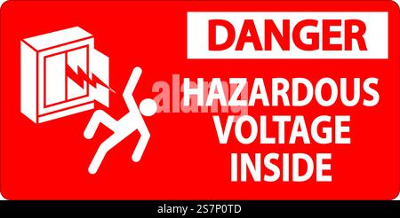 Danger Sign Hazardous Voltage Inside Stock Vector
