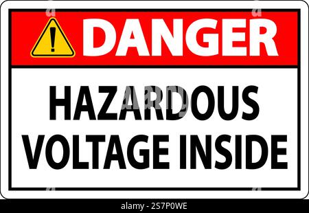 Danger Sign Hazardous Voltage Inside Stock Vector