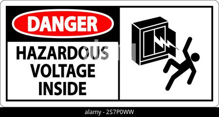Danger Sign Hazardous Voltage Inside Stock Vector