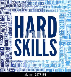 Hard Skills conceptual vector illustration word cloud isolated on white background. Stock Vector