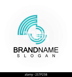 Letter G Signal Connect Circle Wireless Internet Wifi Logo Design Template Stock Vector