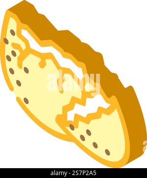 eggshell egg chicken farm food isometric icon vector. eggshell egg chicken farm food sign. isolated symbol illustration. eggshell egg chicken farm food isometric icon vector illustration Stock Vector