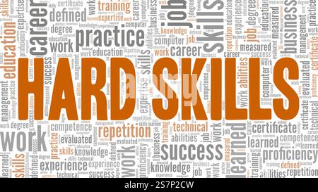 Hard Skills conceptual vector illustration word cloud isolated on white background. Stock Vector