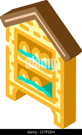 farm egg chicken food isometric icon vector. farm egg chicken food sign. isolated symbol illustration. farm egg chicken food isometric icon vector illustration Stock Vector