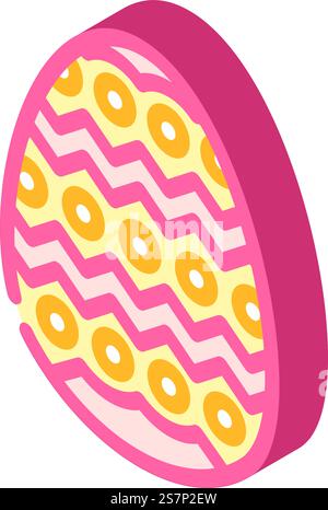 easter egg chicken farm food isometric icon vector. easter egg chicken farm food sign. isolated symbol illustration. easter egg chicken farm food isometric icon vector illustration Stock Vector