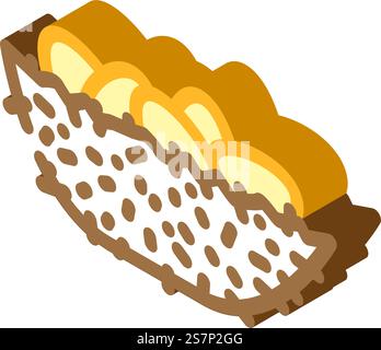 natural egg chicken farm food isometric icon vector. natural egg chicken farm food sign. isolated symbol illustration. natural egg chicken farm food isometric icon vector illustration Stock Vector