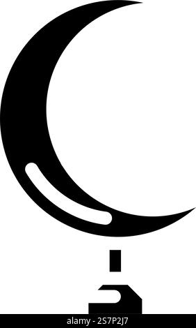 crescent moon islam muslim glyph icon vector illustration Stock Vector ...
