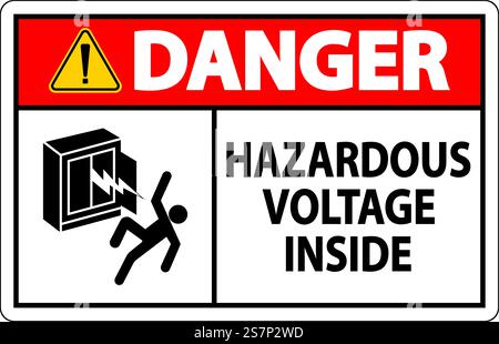 Danger Sign Hazardous Voltage Inside Stock Vector