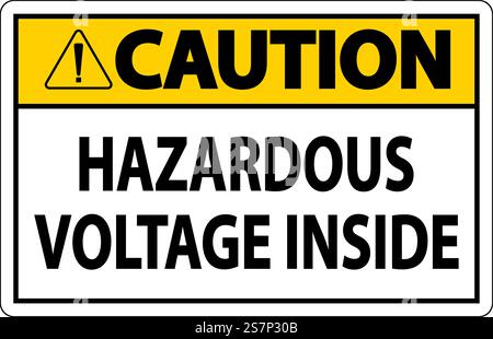 Caution Sign Hazardous Voltage Inside Stock Vector