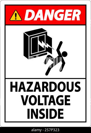 Danger Sign Hazardous Voltage Inside Stock Vector