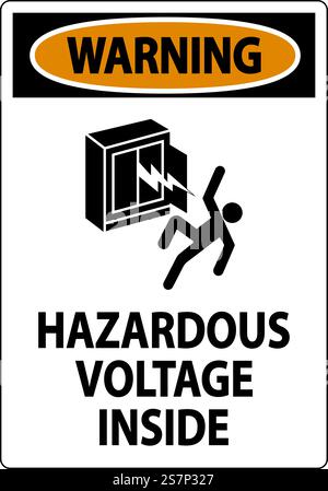 Warning Sign Hazardous Voltage Inside Stock Vector