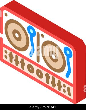retro dj turntable retro music isometric icon vector. retro dj turntable retro music sign. isolated symbol illustration. retro dj turntable retro music isometric icon vector illustration Stock Vector