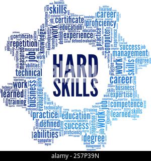 Hard Skills conceptual vector illustration word cloud isolated on white background. Stock Vector