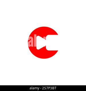 Letter C Video Logo Design Template Stock Vector
