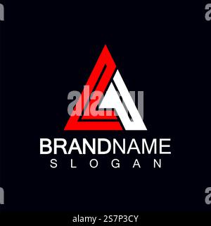 Creative letter LA triangle shape monogram logo Stock Vector Image ...