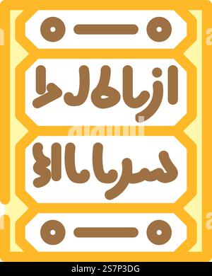 Islamic calligraphy line color icon. Isolated vector element. Outline ...