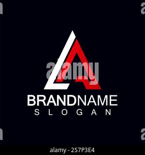 Creative letter LA triangle shape monogram logo Stock Vector