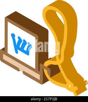 tefillin phylacteries isometric icon vector. tefillin phylacteries sign. isolated symbol illustration. tefillin phylacteries isometric icon vector illustration Stock Vector