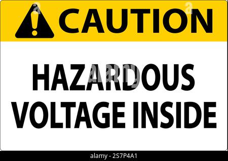Caution Sign Hazardous Voltage Inside Stock Vector
